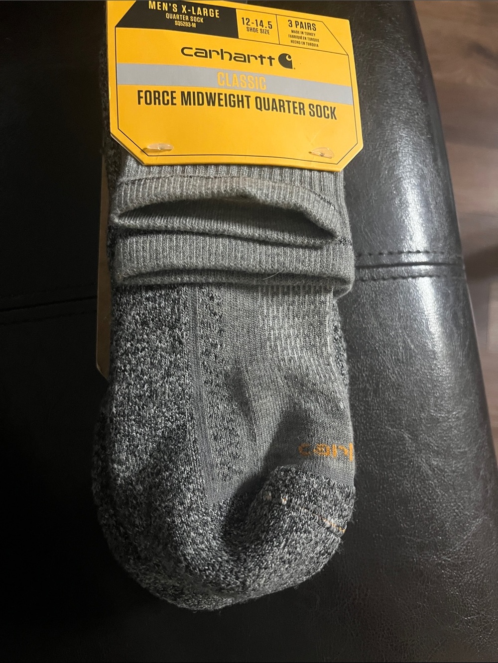 Carhartt Gray Force Midweight Quarter Socks - 3 Pack